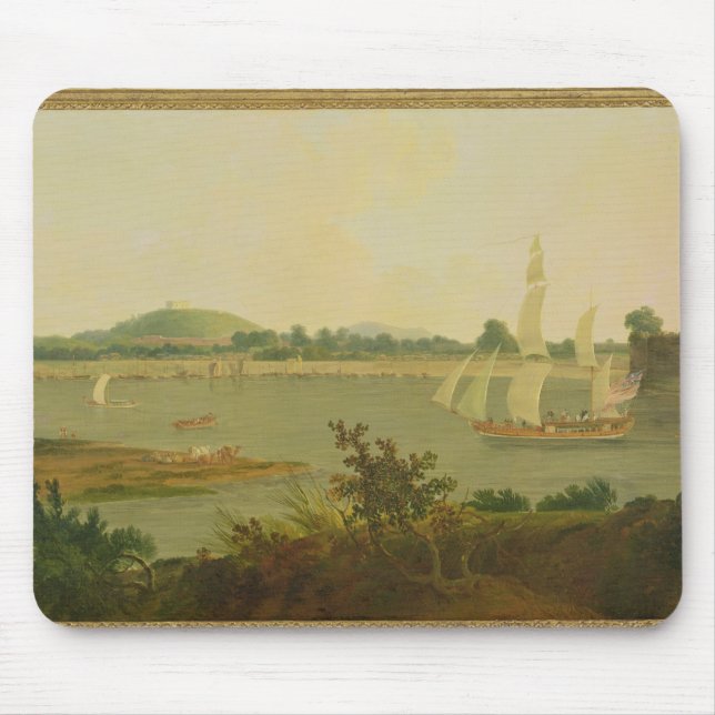 Pinnace, der hinunter den Ganges hinter Monghyr Mousepad (Vorne)