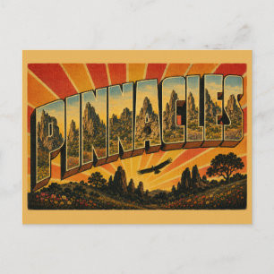 Pinnacles California Vulkanische Türme Höhlenkunst Postkarte
