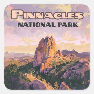 Pinnacles National Park Buttes California Quadratischer Aufkleber