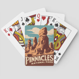 Pinnacles National Park Retro-Reise-Kunst Spielkarten
