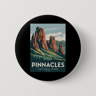 Pinnacles National Park Vintage Camping Wandern Mä Button
