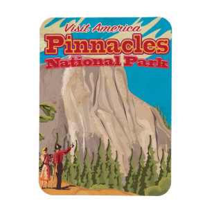 Pinnacles National Park Vintage Travel Poster. Magnet