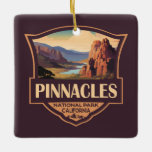 Pinnacles Nationalpark California Keramikornament<br><div class="desc">Pinnacles Vektorgrafik Design. Der Park ist ein amerikanischer Nationalpark,  der eine bergige Gegend östlich des Salinatals in Zentralkalifornien schützt.</div>