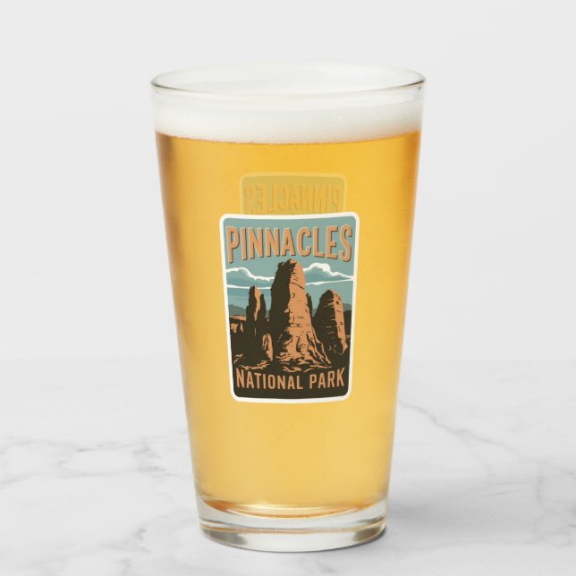 Pinnacles Nationalpark California Retro Glas (Vorne (Gefüllt))