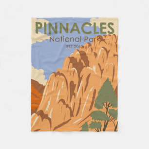 Pinnacles Nationalpark California Vintag Fleecedecke