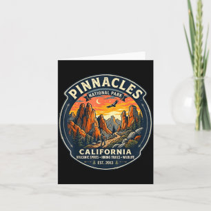 Pinnacles Nationalpark Kalifornien Retro-Wandern Karte