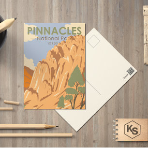 Pinnacles-Nationalpark Kalifornien Vintage Postkarte