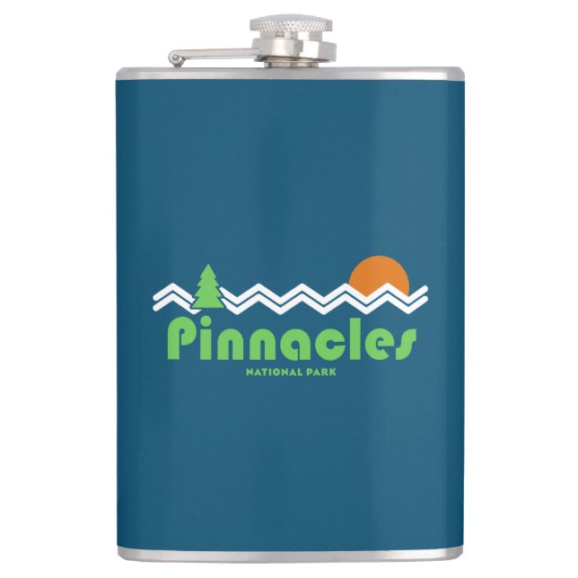 Pinnacles Nationalpark Retro Flachmann (Vorderseite)