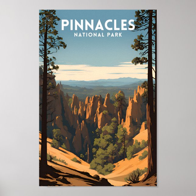 Pinnacles Nationalpark Vintag Poster (Vorne)
