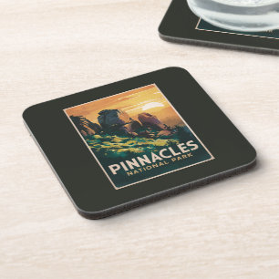 Pinnacles-Nationalpark Wasserfarben-Illustration Getränkeuntersetzer