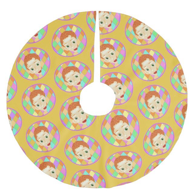 Pinocchio Brushed Polyester Tree Skirt Weihnachtsbaumdecke (Vorderseite)