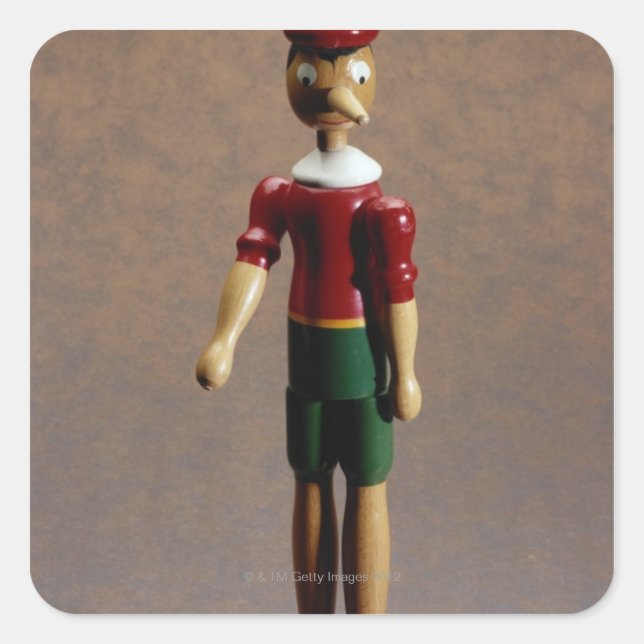 Pinocchio Quadratischer Aufkleber (Vorderseite)