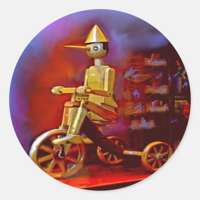 Pinocchio Runder Aufkleber (Vorderseite)