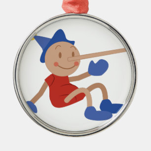 Pinocchio Silbernes Ornament