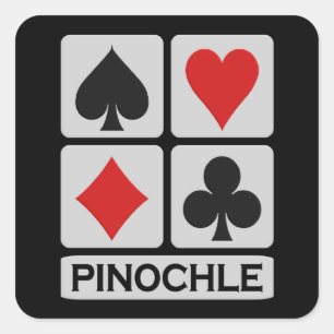 Pinochle-Aufkleber Quadratischer Aufkleber