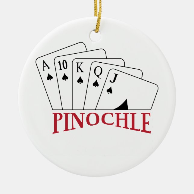 Pinochle Cards Keramik Ornament (Vorne)
