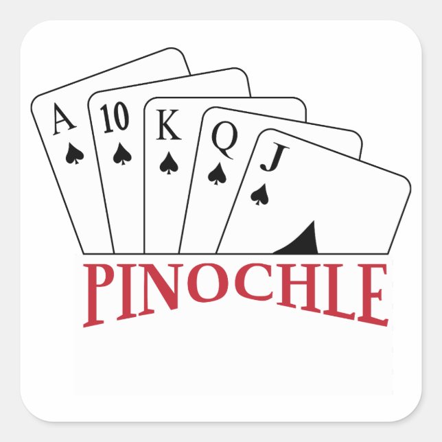 Pinochle Cards Quadratischer Aufkleber (Vorderseite)