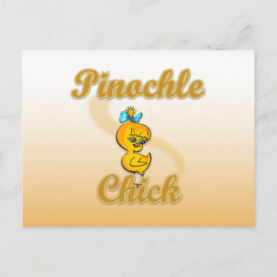 Pinochle Chick Postkarte