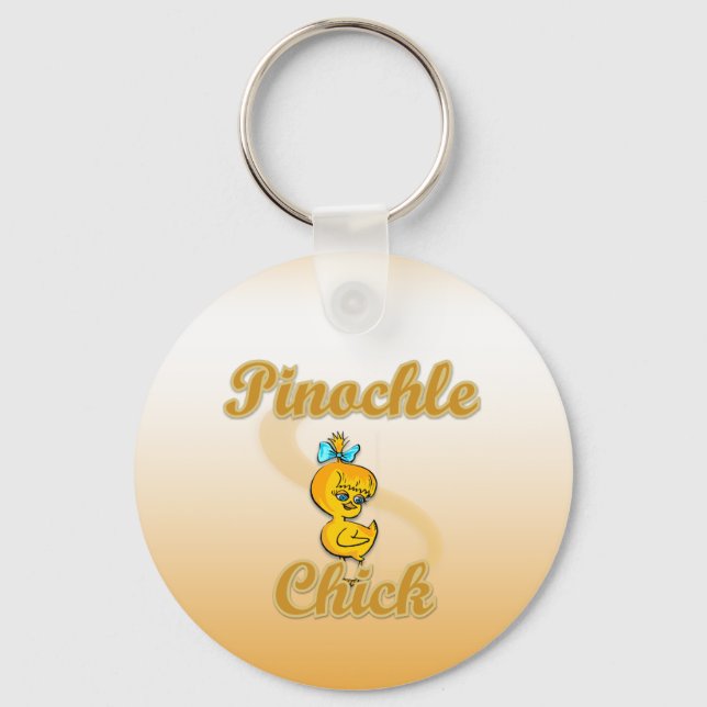 Pinochle Chick Schlüsselanhänger (Vorderseite)