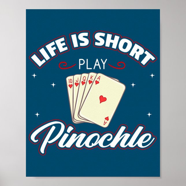 Pinochle Game Rules Karten Doppeldeckpunkte Poster (Vorne)