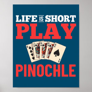 Pinochle Game Rules Karten Doppeldeckpunkte Poster