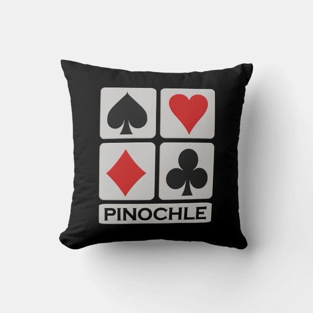 Pinochle Player werfen Kissen (Vorderseite)