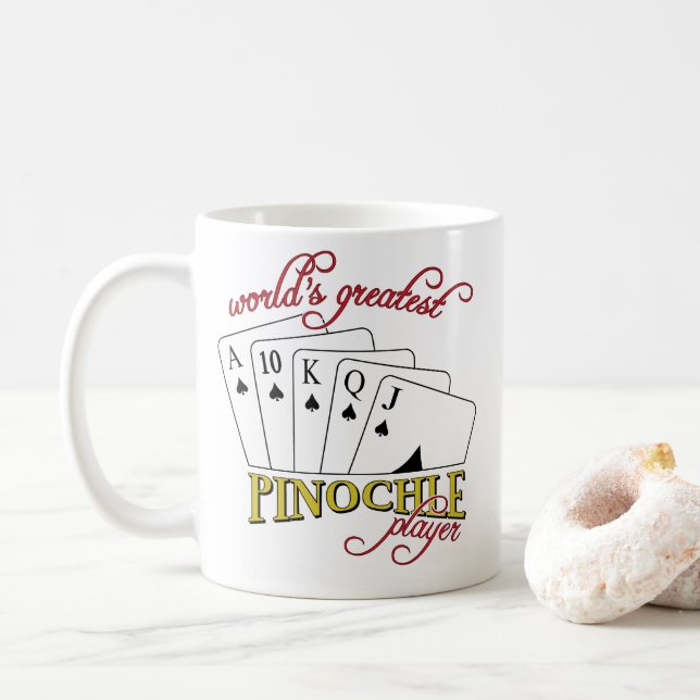 Pinochle-Spieler Kaffeetasse (Mit Donut)