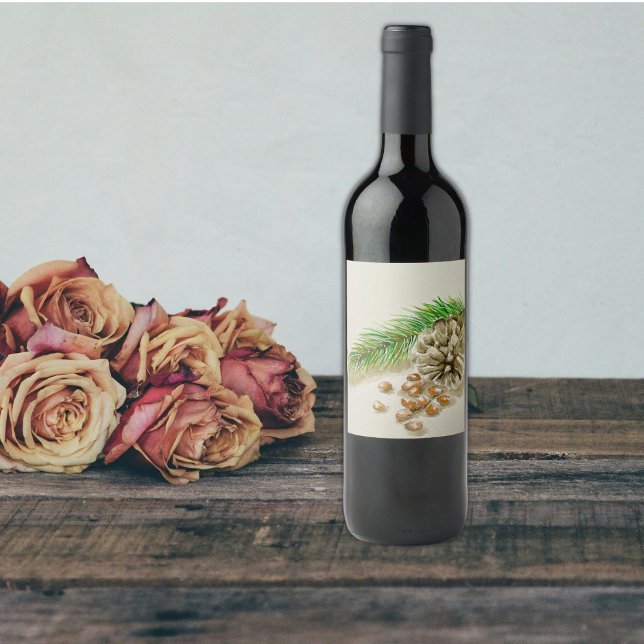 Pinõn Nuts Pinecone New Mexico Weinetikett (Von Creator hochgeladen)