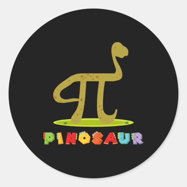 Pinosaur Lustiger Pi-Tag Dinosaurier Mathe-Liebhab Runder Aufkleber (Vorderseite)