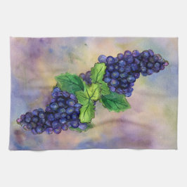 Pinot Grapes Roter Wein Kunst, Dichtung und Musik Geschirrtuch