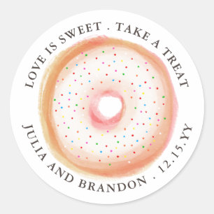 Pinot Rainbow Sprinkle Donut Wedding Vielen Dank Runder Aufkleber