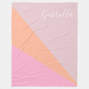 Pinot und Orange Girly Geometric Personalisiert Fleecedecke