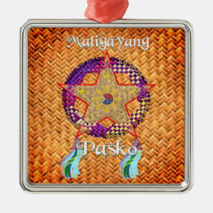 Pinoy Christmas Parol Banig Lantern Ornament Aus Metall