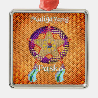 Pinoy Christmas Parol Banig Lantern Ornament Aus Metall