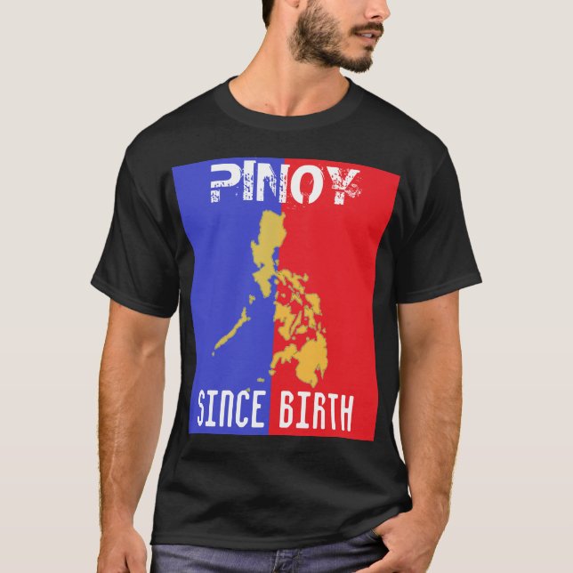 Pinoy seit Geburts-grundlegendem dunklem T - Shirt (Vorderseite)
