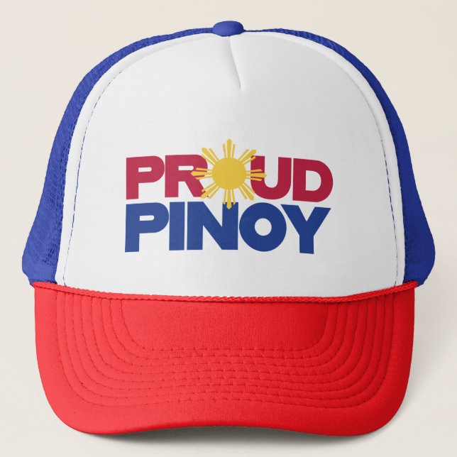 PinoyDesigns "Proud Pinoy" Trucker Hat Truckerkappe (Vorderseite)