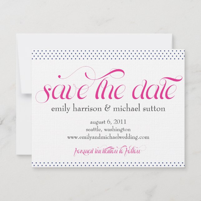Pinpoint Polka Dots Save the Date (Vorderseite)