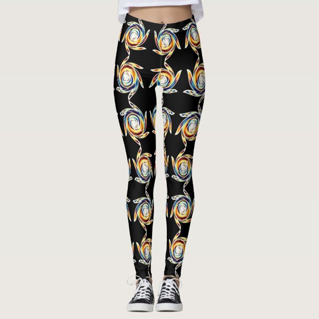Pinrad des Lebens Leggings (Vorderseite)