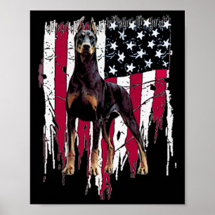 Pinscher American Flag Usa Phantastisch Poster
