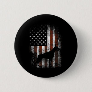 Pinscher Amerikanische Flagge Patriotische Geschen Button