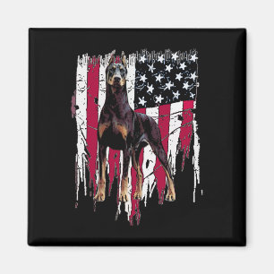 Pinscher Amerikanische Flagge Usa Großartig  Magnet