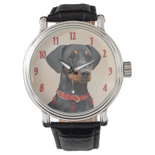 Pinscher Malerei Original Tierart Armbanduhr