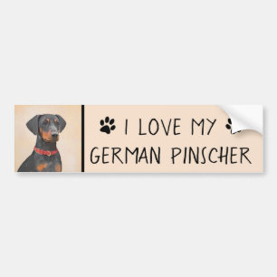 Pinscher Malerei Original Tierart Autoaufkleber