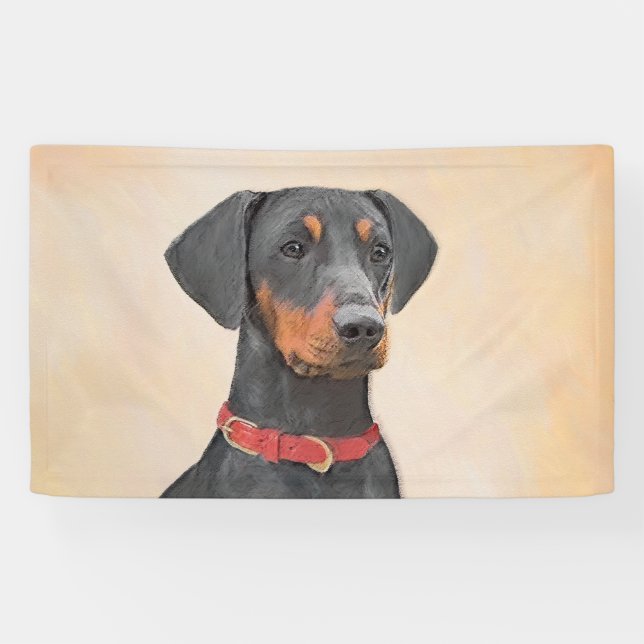 Pinscher Malerei Original Tierart Banner (Horizontal)