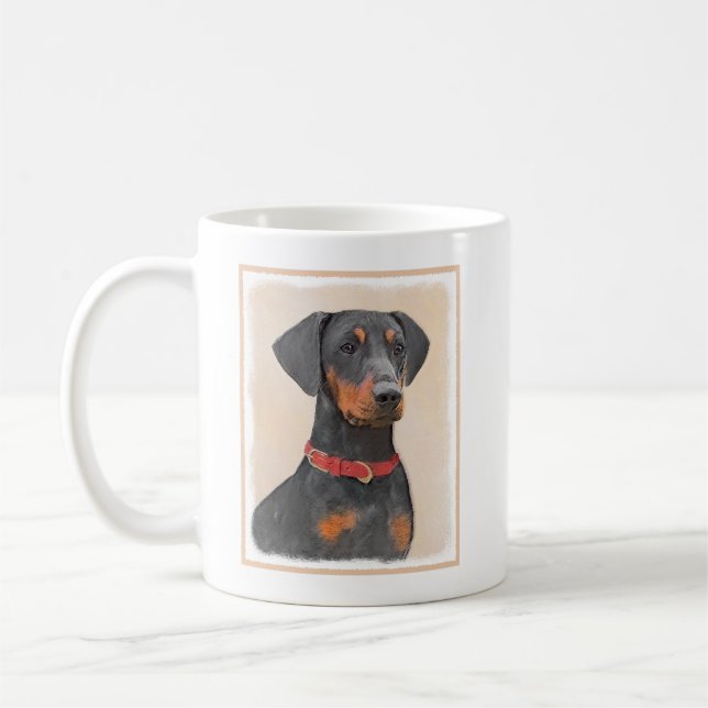 Pinscher Malerei Original Tierart Kaffeetasse (Links)