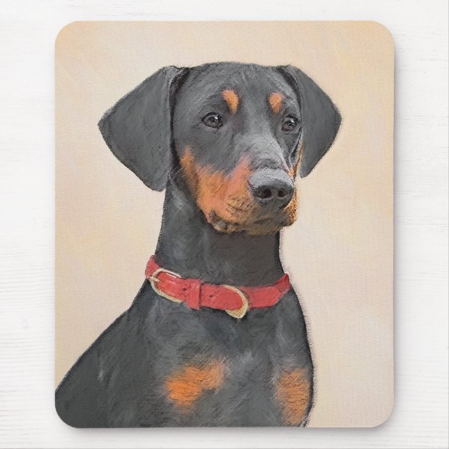 Pinscher Malerei Original Tierart Mousepad (Vorne)
