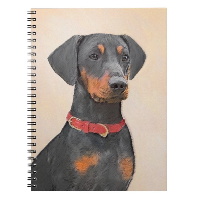 Pinscher Malerei Original Tierart Notizblock (Vorderseite)