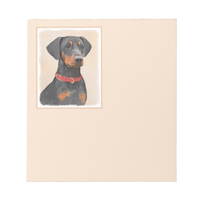 Pinscher Malerei Original Tierart Notizblock (Vorderseite)