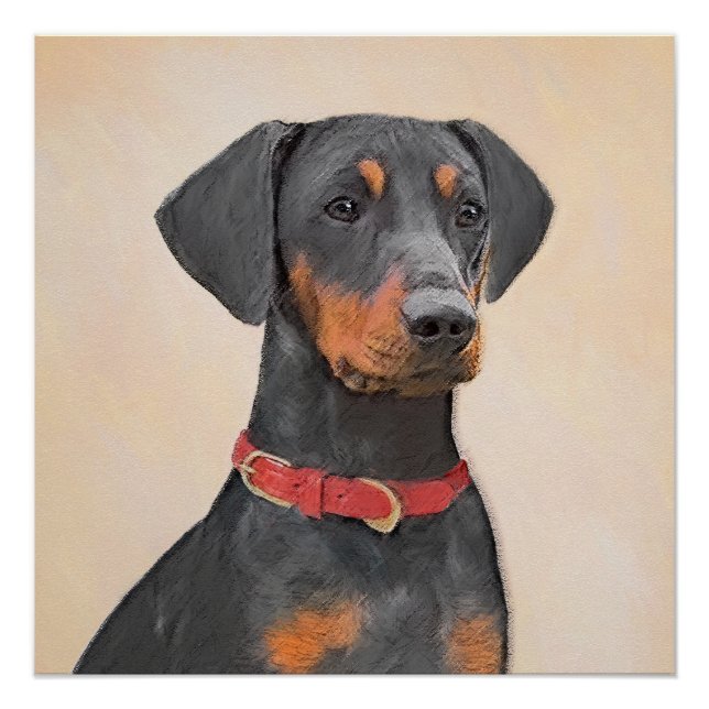 Pinscher Malerei Original Tierart Poster (Vorderseite)