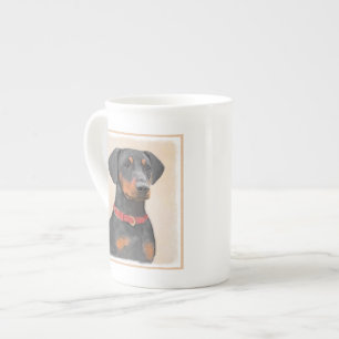 Pinscher Malerei Original Tierart Prozellantasse